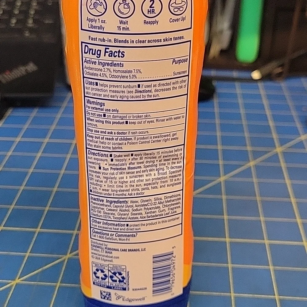 Banana Boat Sport Sunscreen SPF 50 8oz New